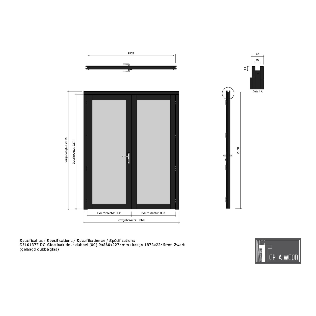 Steellook Douglas deur dubbel