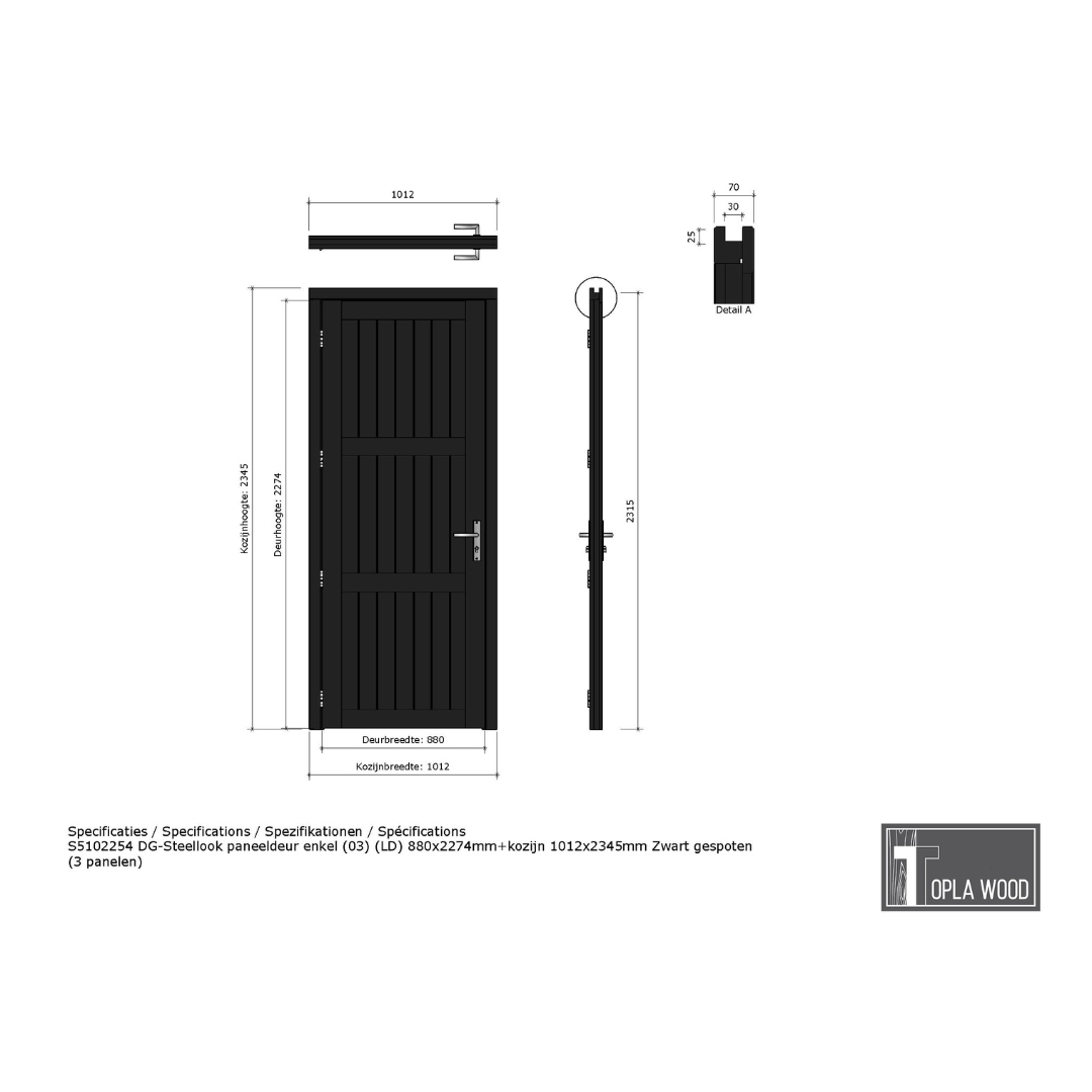 Steellook paneeldeur enkel